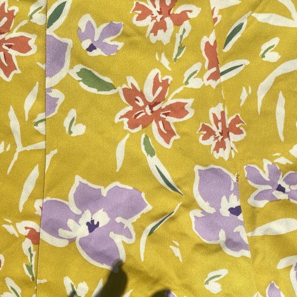 BCBGeneration Yellow Floral High Waist A-Line Shorts Women’s Size 12 Spring - Picture 3 of 5